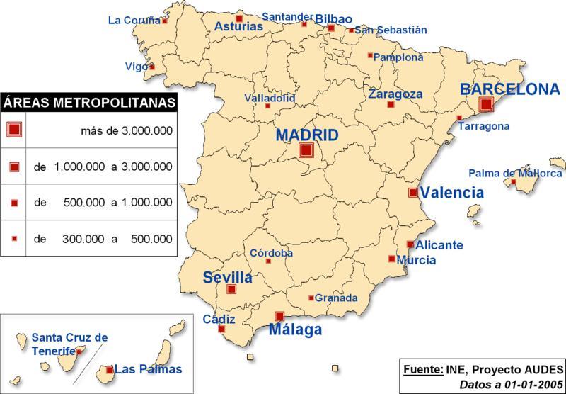 LA JERARQUÍA: El tamaño de las ciudades españolas La distribución de las aglomeraciones según su tamaño se caracteriza por su disposición en forma