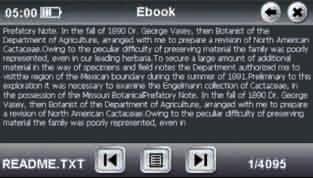 E-BOOK Lista de funciones del E-BOOK.