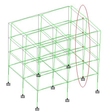107 Figura.4.31 Desplazamiento de nodos en el eje x, edificación de 4 niveles Resultados de desplazamientos arrojados por el Staad pro: Tabla 4.9.