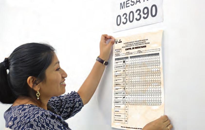 37 Publica el cartel de resultados de Parlamento Andino impreso en