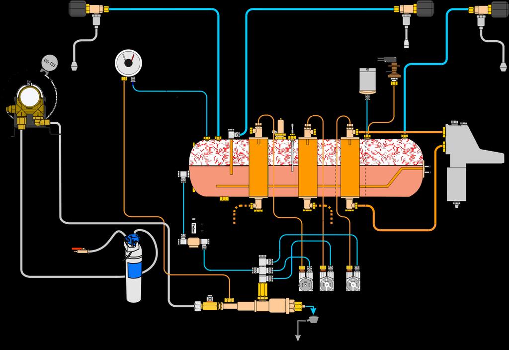 Sistema Hidráulico (Electrónica) Hydraulic System (Electronic) 1 Tubo Teflón 8x6 (Mts) 8x6 Teflon Tube (Mts) 67615608060 2 Tubo Teflón 6x4 (Mts) 6x4 Teflon Tube (Mts) 67615606040 3 Manómetro Doble