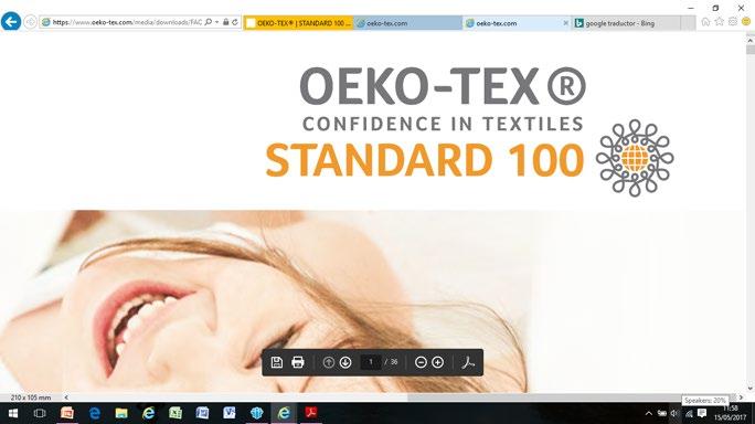 Por este motivo, trabajamos con proveedores que disponen de materias certificadas bajo el estándar de Oekotex 100, es decir, que han pasado una serie de controles analíticos que aseguran que no
