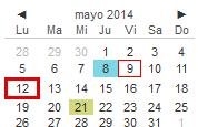 El calendario mensual En el calendario mensual puedes ver los días en los que tienes citas.