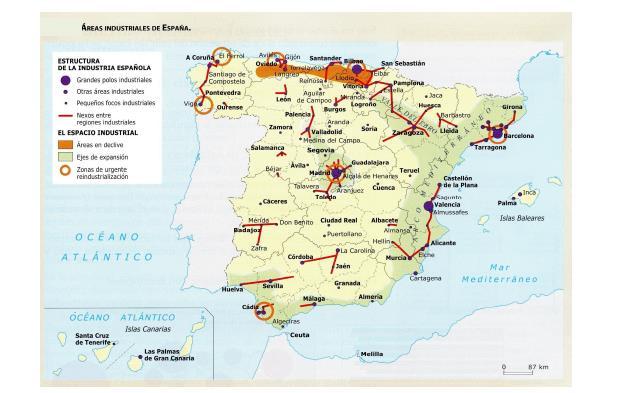 industria. (Hasta 1 punto). b) Describa brevemente, a partir de los datos del mapa, el comportamiento de la industria en Andalucía.