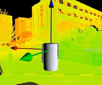 Utilizando un escáner 3D crea una nube de puntos a partir de la superficie de los objetos que se usan para extrapolar la forma de dicho objeto.