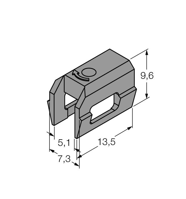 KLDT-UNT6 6913355 accesorios para el montaje enk cilindros con ranura en cola de milano; ancho de la ranura: 7,35 mm; material: PPS 5 / 5