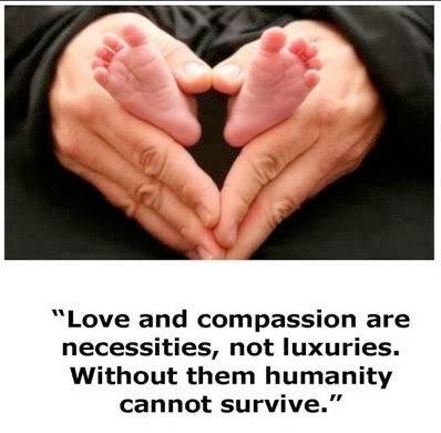 El amor y la compasion son necesidades, no lujos.