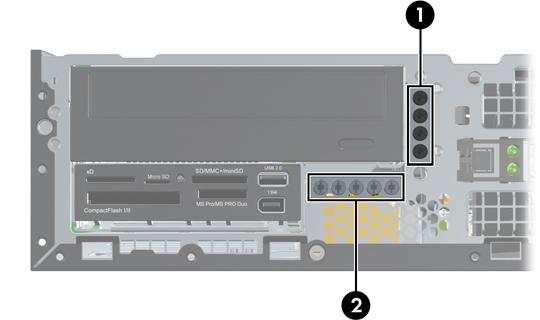 Instalación y extracción de unidades Cuando instale unidades adicionales, siga estas pautas: La unidad de disco duro primaria Serial ATA (SATA) debe enchufarse al conector primario SATA azul oscuro