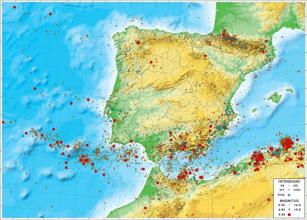 La Península Ibérica y las Islas Baleares se encuentran en el borde sur de la placa euroasiática, en la