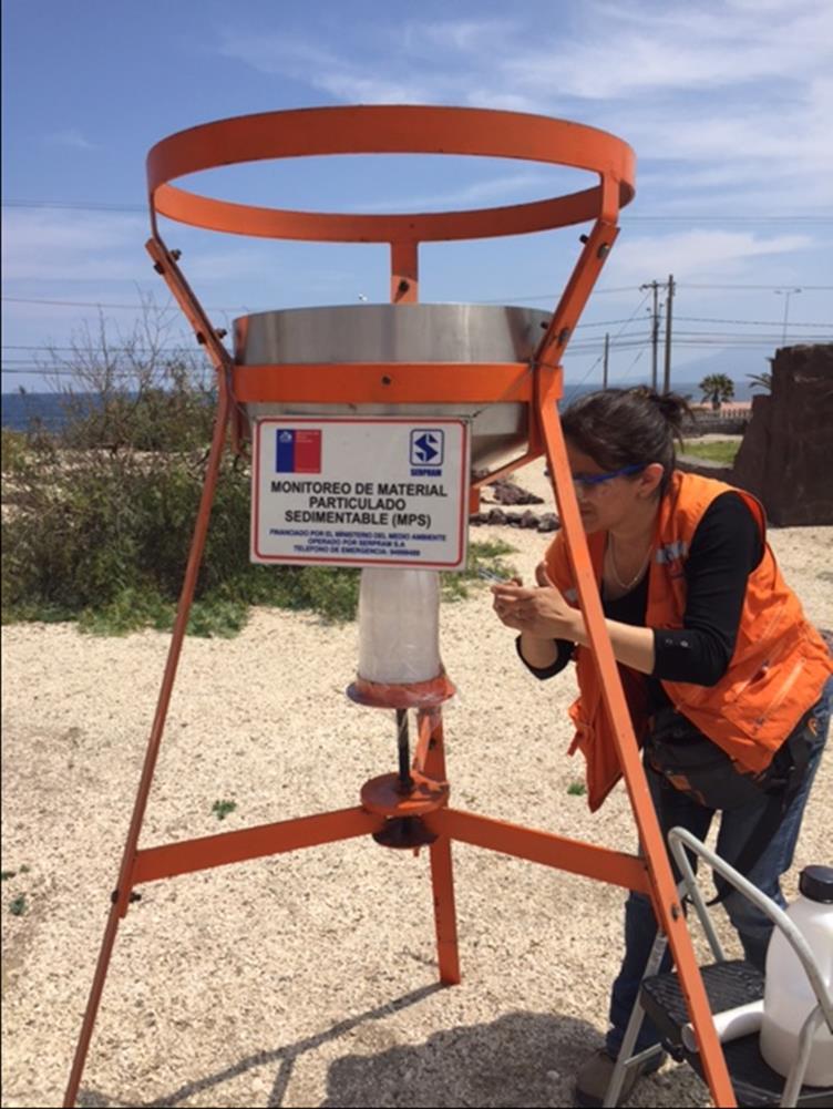 Campaña de monitoreo de Material Particulado Sedimentable (MPS) Desde diciembre de 2015 hasta noviembre de 2016, en la ciudad de Antofagasta, se monitoreó el Material Particulado Sedimentable (MPS).