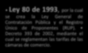 NORMAS QUE REGULAN EL RUP Ley 80 de 1993, por la