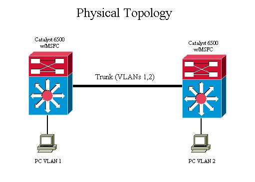 El diagrama mostrado ilustra una topología física de una red típica de la capa 3 (L3).
