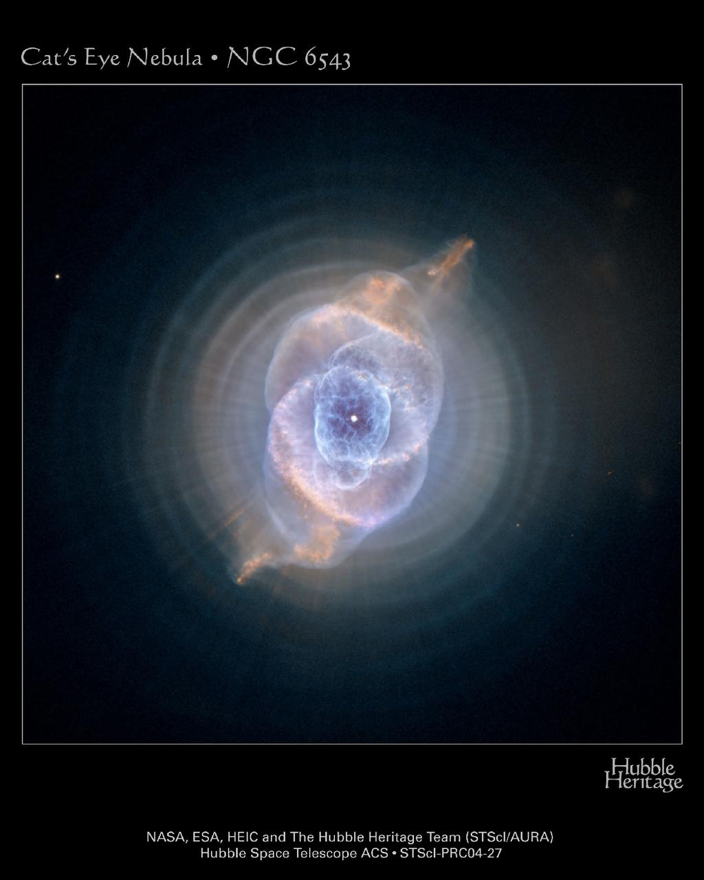 Para despedirnos: Contemplemos la bella nebulosa Ojo de Gato (NGC6543) Cuantas distintas estructuras ha eyectado la estrella!
