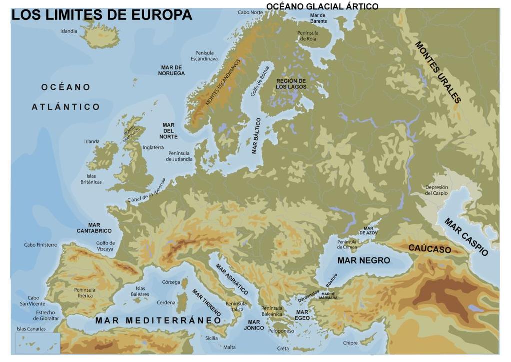 Tema 10 EUROPA Europa es un continente que está situado en la mitad oriental del hemisferio norte, limitada por el océano Ártico en el norte hasta el mar Mediterráneo por el sur.