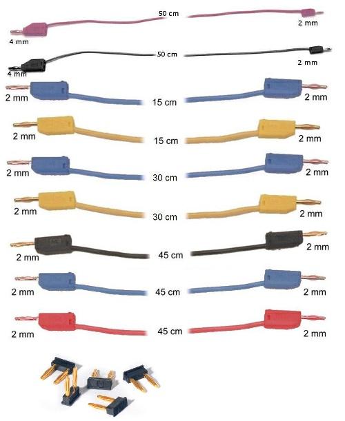 4 Juego de cables y conectores EloTrain, electrotecnia, electrónica, tec.