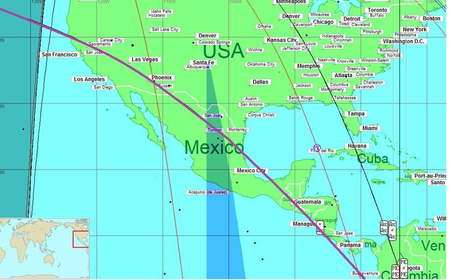 DETALLE DEL MAPA EN MEXICO Y EEUU.