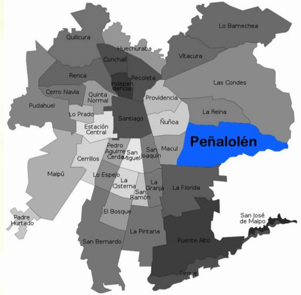 Peñalolén 54 Km2 252.988 habitantes 67.621 hogares 6ta en R.