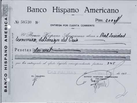 HISTORIA DE LA R.S.E.A.P.L.P. EN EL SIGLO XX (1901-1960) Primer ingreso de la RS en una cuenta bancaria, 1939.