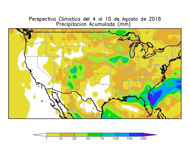 A mediados de la perspectiva el paso de un frente de tormenta, producirá lluvias de variada intensidad sobre la mayor parte del área agrícola norteamericana, aunque con valores muy dispares.