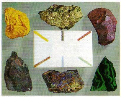 Raya de los Minerales 10 Es el color característico que representa un mineral cuando se pulveriza y éste es