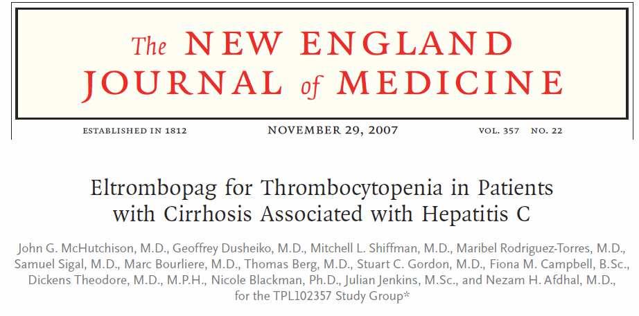 Eltrombopag aumenta el numero de plaquetas circulantes en pacientes trombocitopénicos