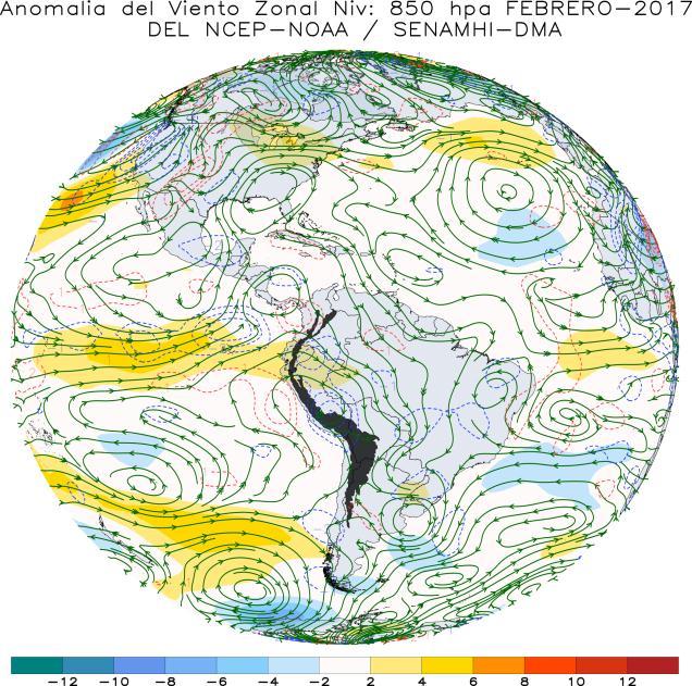 Pacifico ecuatorial oriental (Figuras b, d y f), viéndose inclusive anomalías de viento