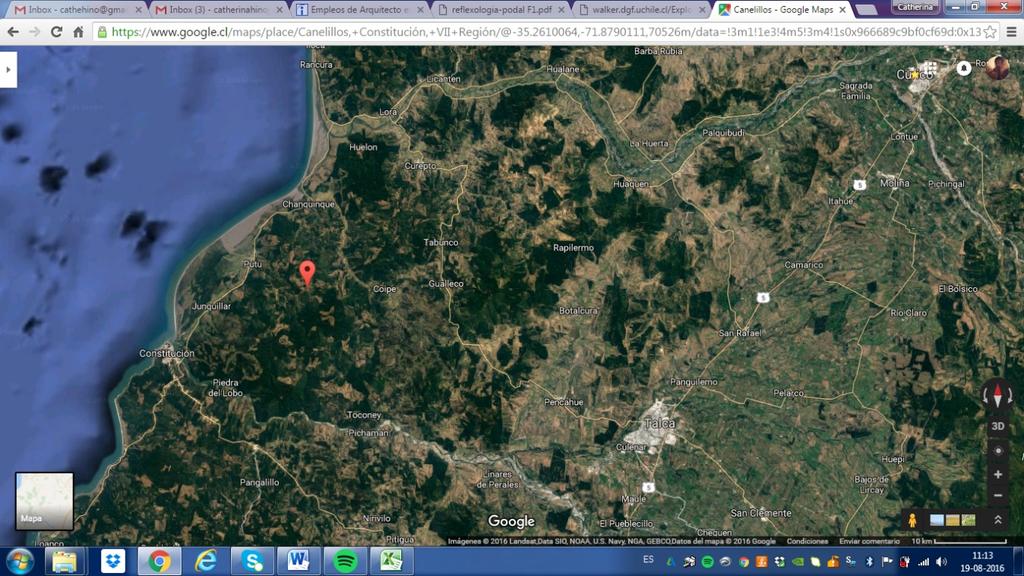 2.4 Canelillos (Cordillera de la Costa) Imagen 6: Ubicación localidad de Canelillos. Fuente: Google Earth. Ficha de datos: Latitud: 5.965 S. Longitud: 72.6526 O. Elevación: 464,6 msnm. Altura: 16,4 m.