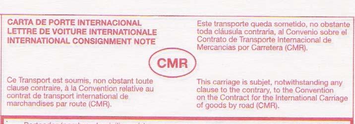 3.10.- CONTRATACION DE TRANSPORTE INTERNACIONAL. CONVENIO CMR. Art. 6.