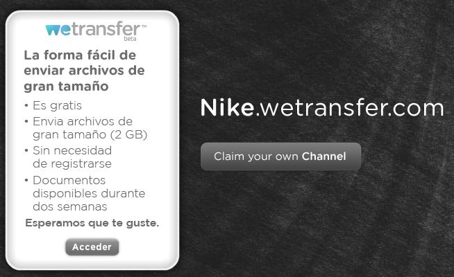 Cuando queremos enviar un fichero grande a alguien (hasta 2 Gb) con WeTranfer, simplemente accedemos con un navegador a su página: www.wetransfer.