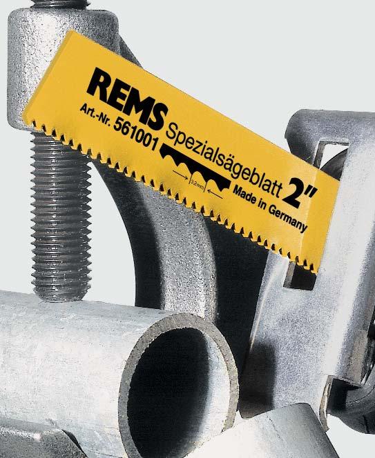 Hojas de sierra especial REMS Para REMS Tiger ANC/VE/SR, REMS Tiger ANC pneumatic y otros fabricantes especial para serrar en ángulo recto y para el desmontaje rápido de tubos de acero con soporte