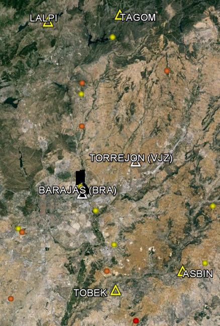 Entorno aproximación Entorno torre Figura 4-9 Mapa de ITA analizados según Entorno ATC (Madrid-Barajas) Severidad A Severidad B