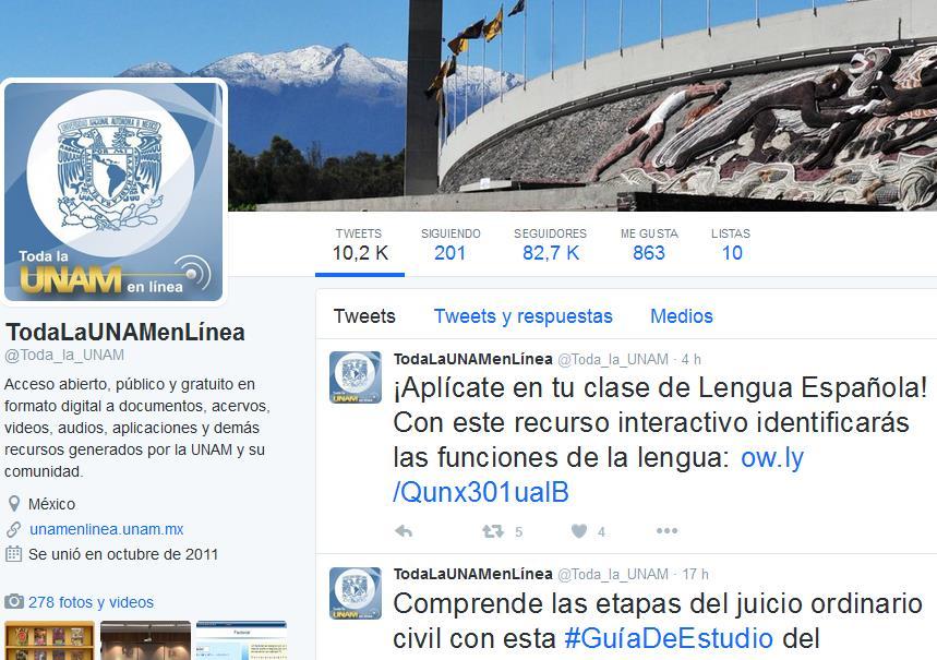 Redes sociales Toda la UNAM