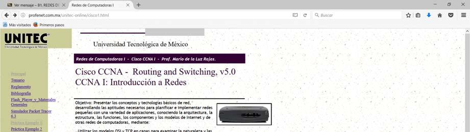Universidad Tecnológica de México Redes de Computadoras I Prof.
