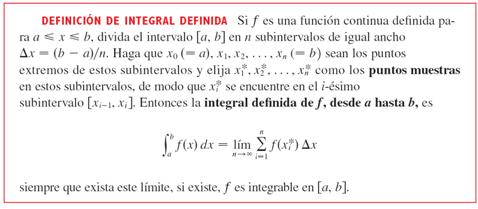 5.1 Integral definida En los problemas del área y distancia surgió el límite de la forma: Resulta que este tipo de límite se presenta en una amplia variedad de situaciones, incluso cuando f no es