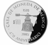 b) SEGUNDA MONEDA: VALOR NOMINAL: Diez pesos DIÁMETRO: CANTO: COMPOSICIÓN: 40.0 mm (cuarenta milímetros). Liso Plata LEY: 0.999 PESO: ACABADO: 31.