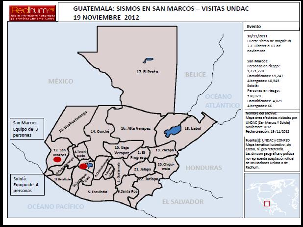 Terremoto 7.2 Richter, Guatemala Informe de Situación No.