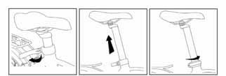 CÓMO COMENZAR: AJUSTAR LA ALTURA DEL SILLÍN La altura de la tija del sillín puede ajustarse fácilmente mediante fijación manual y colocarlo a la altura deseada.