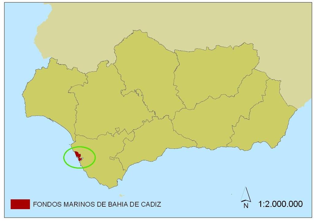 1. Descripción breve El LIC de los Fondos Marinos de la Bahía de Cádiz se encuentran en el entrante de mar de la propia bahía, delimitado por los municipio de Rota, El Puerto de Santa María, Puerto