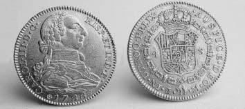 Mª INÉS TABAR SARRÍAS Carlos IV (1788-1808), 8 monedas de oro de distintos valores: 4 ejemplares de 4 escudos. 4 ejemplares de 2 escudos.