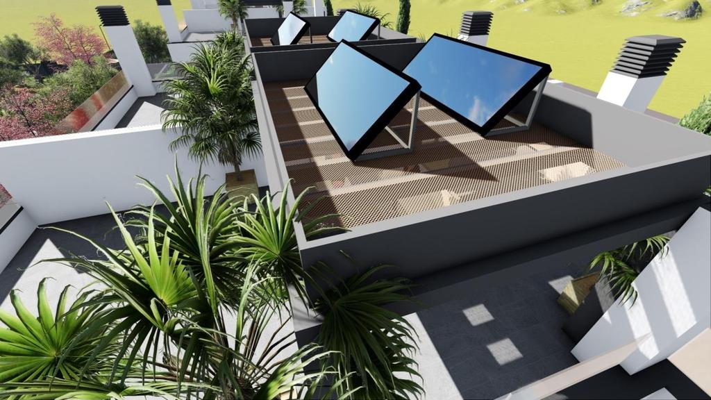 6. Placas Solares para generar agua caliente sanitaria Foto 1 de 1: Infografía de placas solares, en Finca Las Marías.