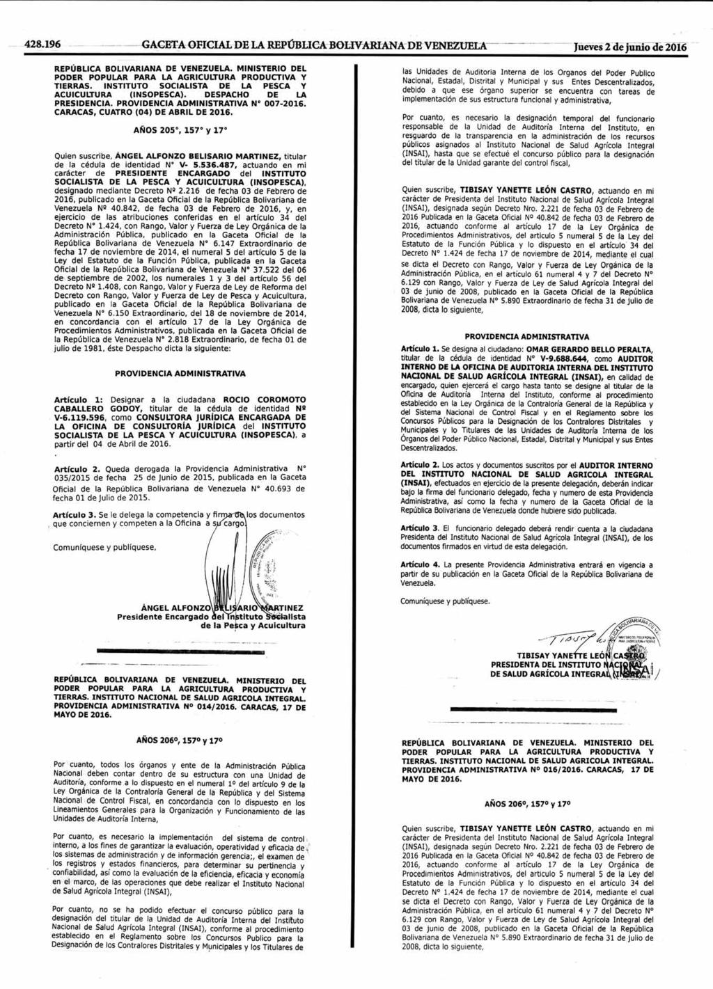 428.190 GACETA OFICIAL DE LA REPÚBLICA BOLIVARIANA DE VENEZUELA