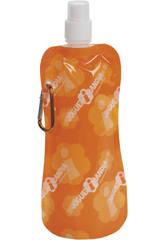 Ref: 591000000010 - (61879) Botella plegable ecologica Práctica botella plegable, reutilizable, lavable, colgable y fabricada con materiales totalmente reciclables con la que puedes llevar contigo