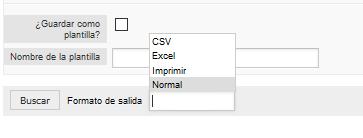 La opción Buscar permite realizar exploraciones de los tickets emitidos bajo distintos filtros y los resultados pueden ser exportados a formato xls (Excel), formato impresión o como tabla normal.
