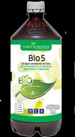 BIO-INSECTICIDA, BIO-FUNGICIDA BIO 5 Es una composición microbiana especialmente preparada sujeta a fermentación adicional con vinagre de vino y alcohol.