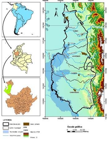 Noroccidente del departamento de Antioquia Área aproximada de 1206 km2 Limita al oriente con Serranía de Abibe y las Palomas, al Norte con