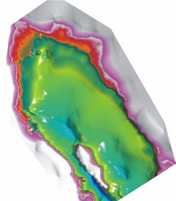 Ramírez-Rodríguez et al.: Desarrollo de un sistema de información geográfico Sección 2 Sección 1 Sección 2 Sección 1 Figura. Batimetría y modelo topográfico del norte del Golfo de California.