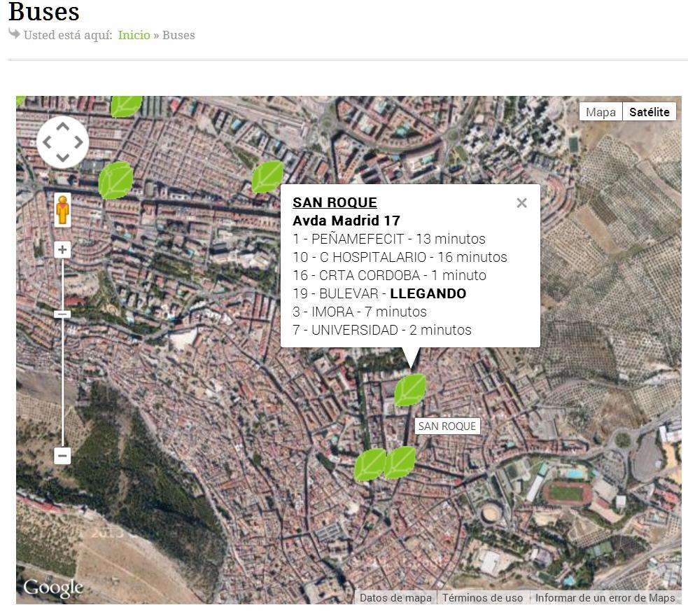 En 2013, Smart City Jaén - como parte de la Iniciativa de Movilidad Sostenible - detecta posibles mejoras para la solución web, y traduce los datos HTML de su página web en una solución TIG
