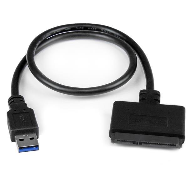Cable Adaptador USB 3.0 con UASP a SATA III para Disco Duro de 2,5" - Cable Conversor para HDD SSD Product ID: USB3S2SAT3CB El cable adaptador USB 3.