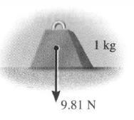 1.3 Unidades de medición Unidades SI Si el peso de un cuerpo situado en la "ubicación estándar" va a ser determinado en newtons, entonces debe aplicarse la ecuación de gravitación. Aquí g = 9.