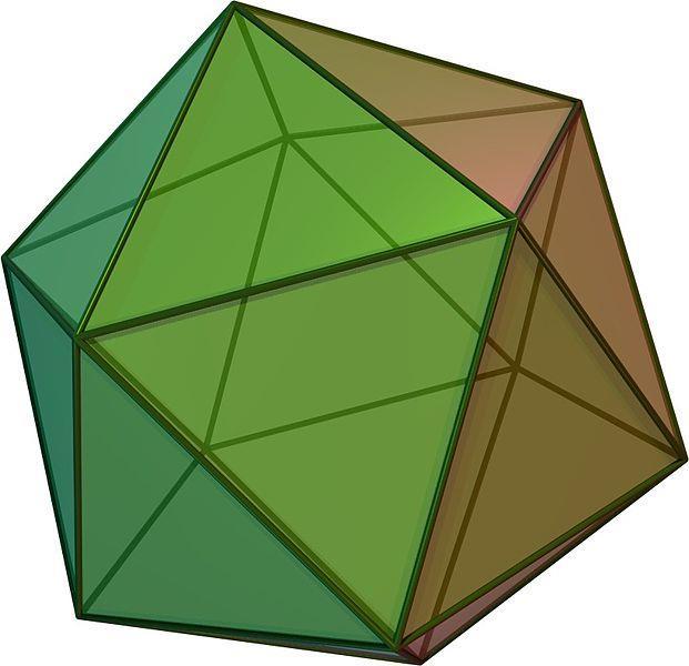 Icosaedro Su superficie está formada por 20 triángulos equiláteros Tiene